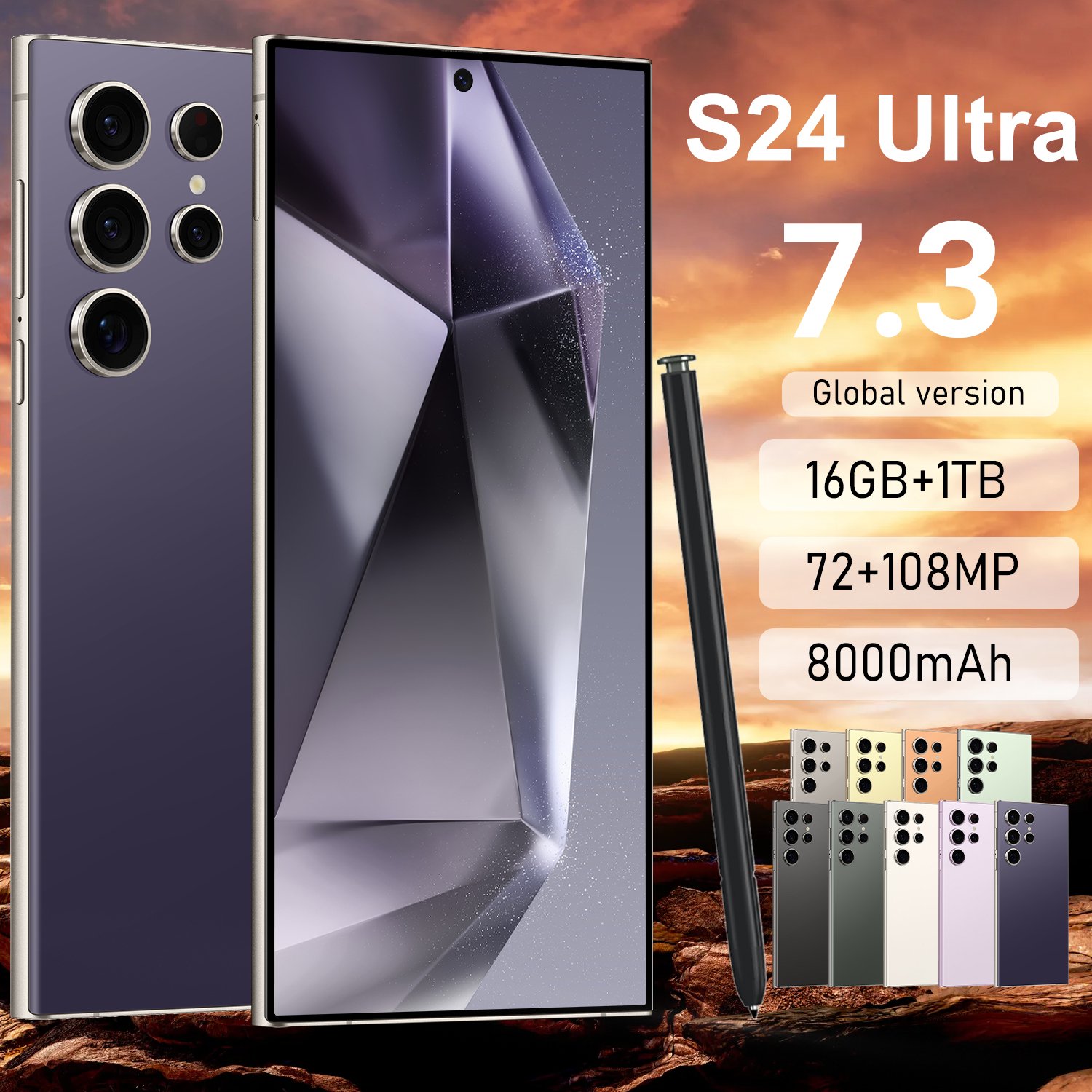 2023 Latest s24 ultra 16G + 1TB Mobile Phones 7.3 inch Android13 5G Smartphone Global Latest Cheap Smartphone