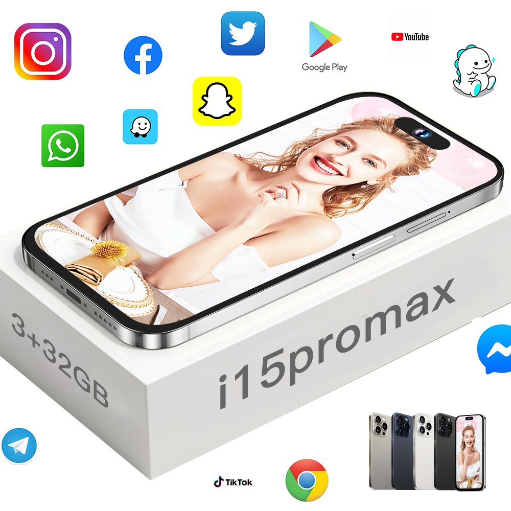 Feature Phone Original i For Phone 15 Pro Max Telefone Cell Cheap Mobile Phone 5G smartphone Smartphone Gaming i15 16 14 Android