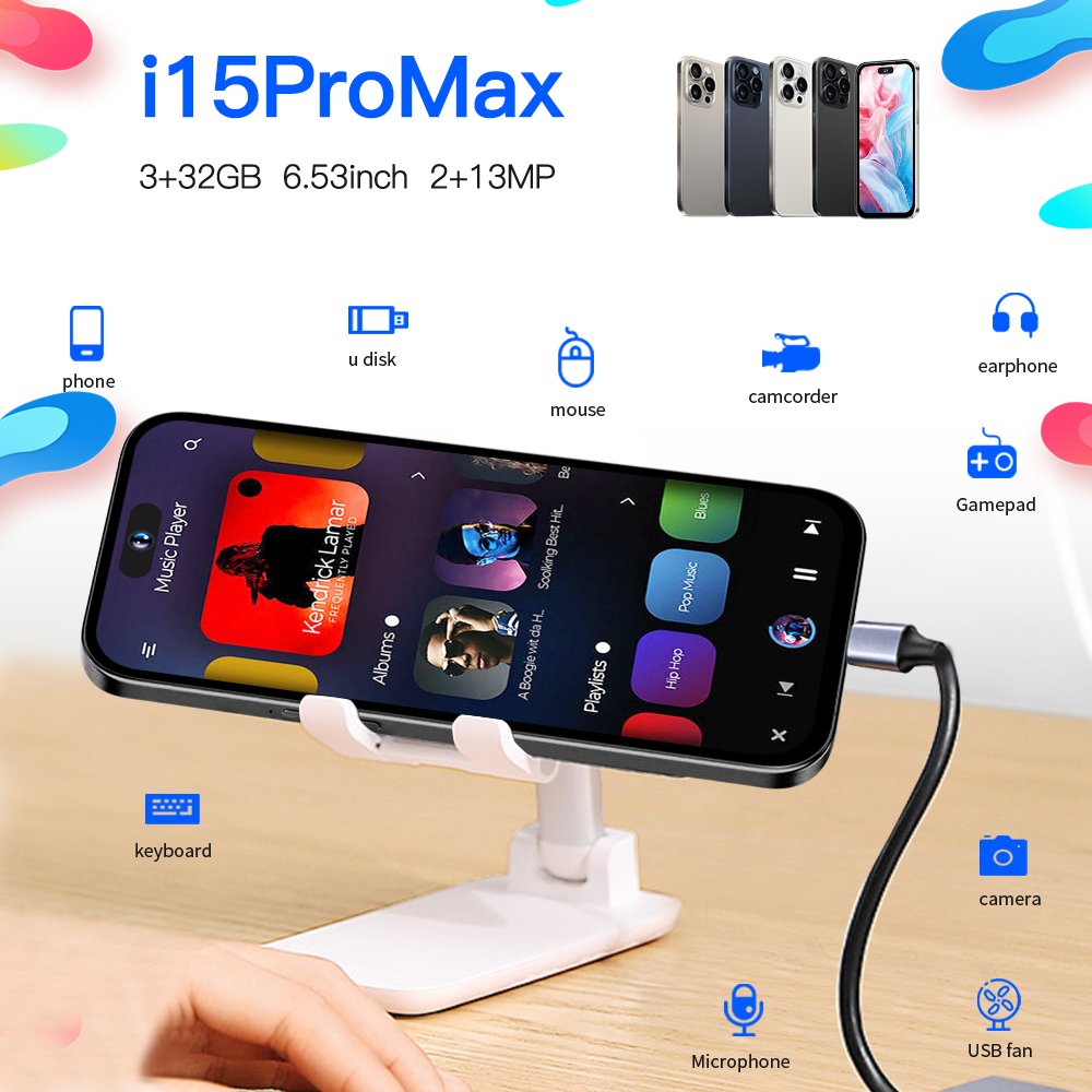 Feature Phone Original i For Phone 15 Pro Max Telefone Cell Cheap Mobile Phone 5G smartphone Smartphone Gaming i15 16 14 Android