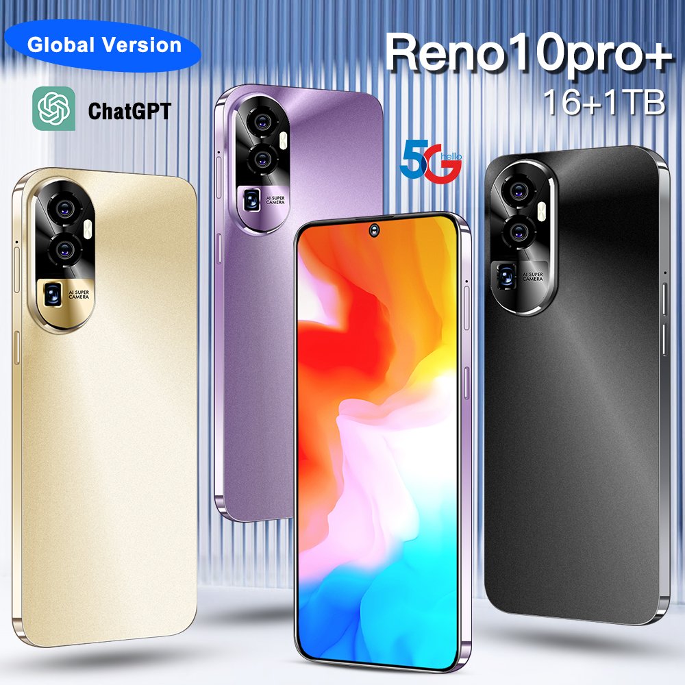 Original 5G Smartphone Reno 10 Pro+ Brand New Gaming Mobile Phone Smart Phone 16G 1T Cheap Telephone Telefon Inteligente