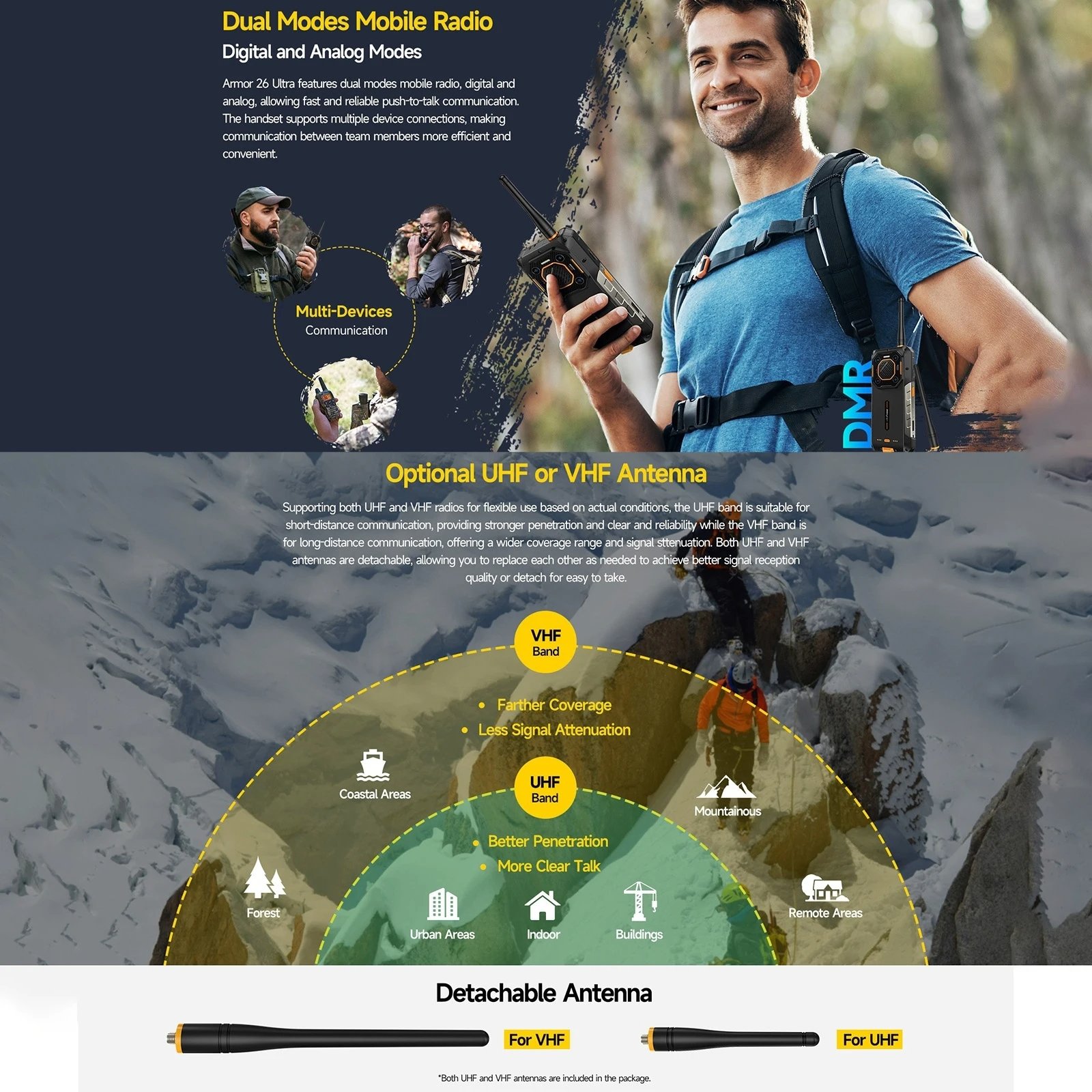 Ulefone Armor 26 Ultra Walkie Talkie 5G mobile phones 3g&4g smartphone 6.78" smart phone 5g smartphone 24GB 512GB Rugged Phone