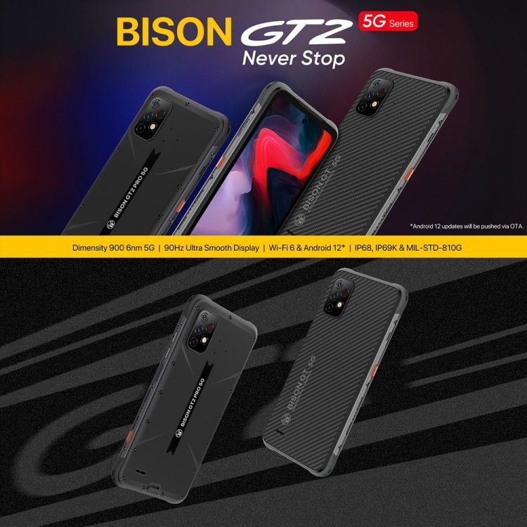 Brand New UMIDIGI BISON GT2 Pro 5G Rugged Phone 6.5inch 8GB+256GB 64MP Camera 6150mAh Android 12 5G Mobile Phones
