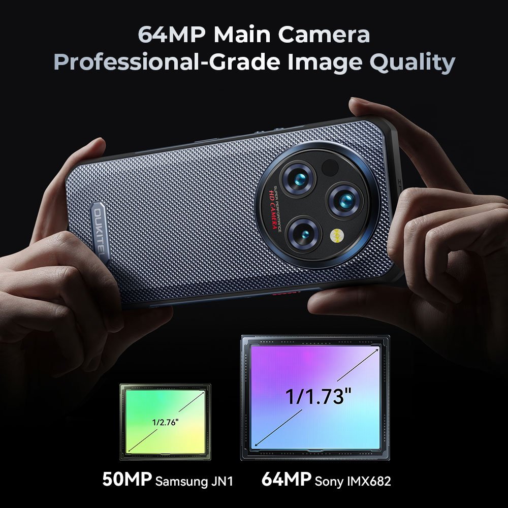 New OUKITEL WP35 5G Rugged Phone 24GB+256GB 6.6" MTK Dimensity 6100+ 11000mAh Battery 64MP Ip68 NFC Original Rugged Smartphone