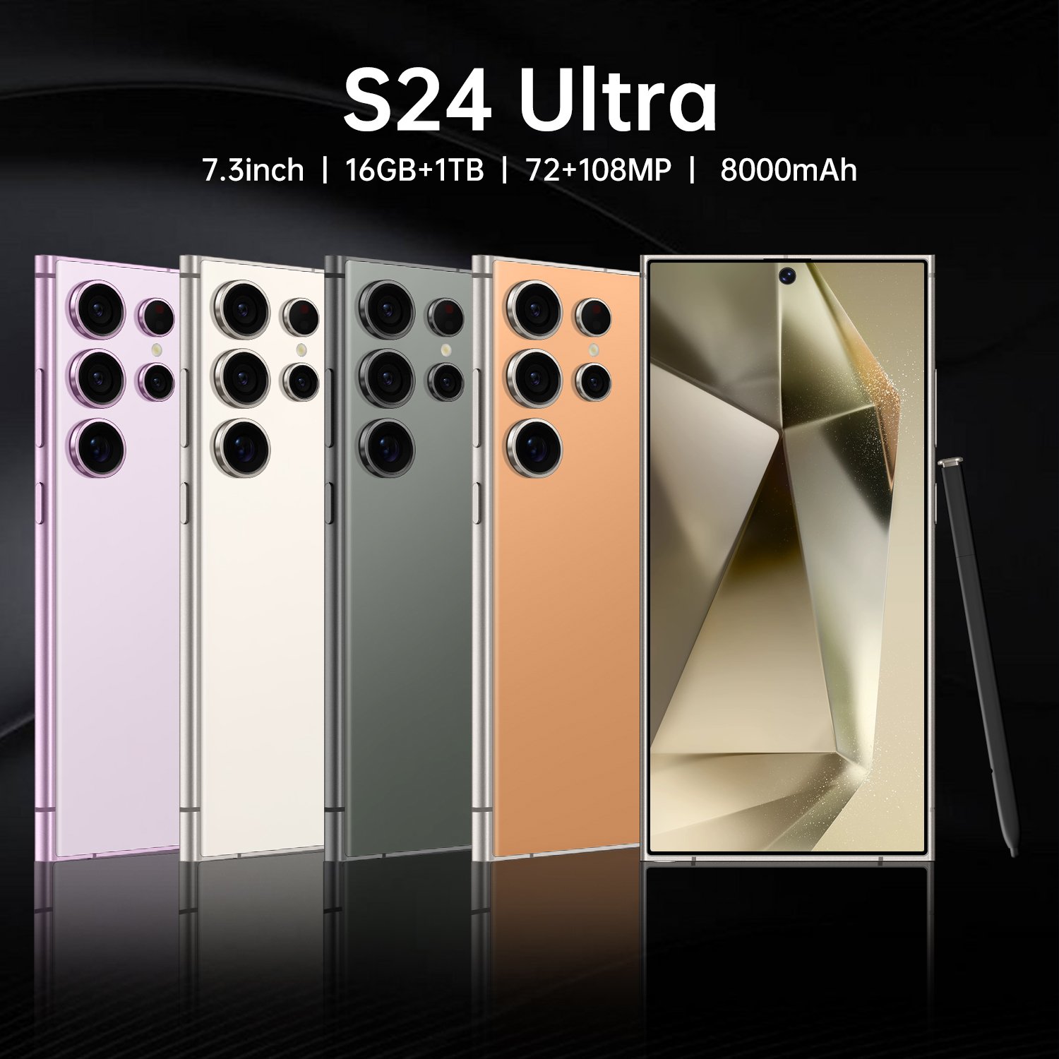 Original S24 Ultra 5G Smartphone Dual SIM 108MP Rear Camera Android 13.0 3G Features New Used French Spanish Operating Languages