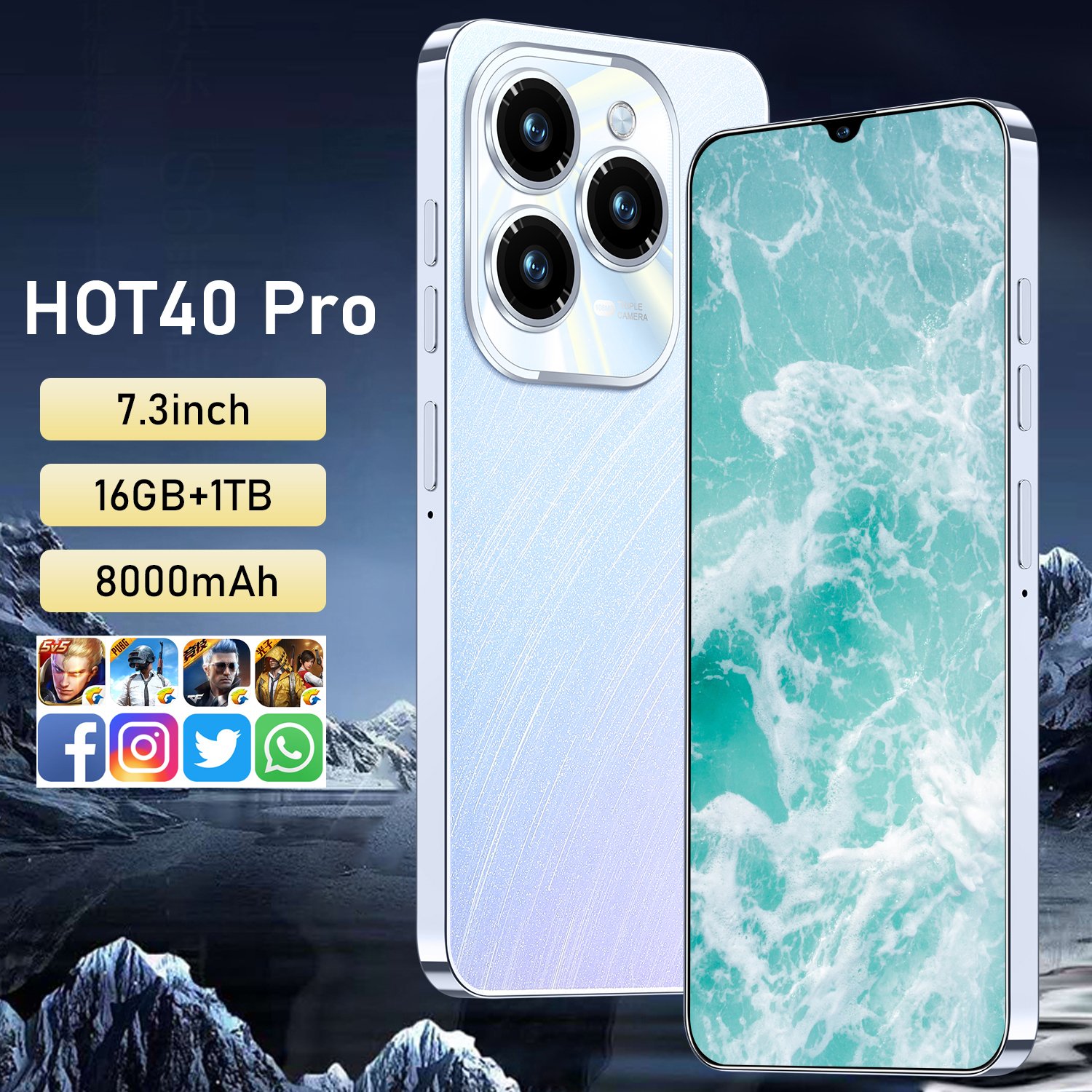 Unlocked Smartphone Spark 10 Pro 16+1TB 5G Large Memory Large Battery Android 13 Gaming Phone