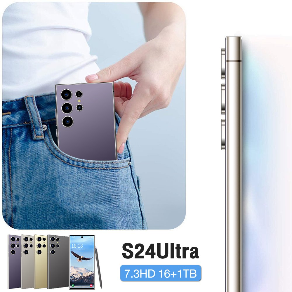 2024 New Original s24 ultra 5G Android 14 Smartphone 16G+1TB 7.3inch mobilephone 72MP+108MP HD 5G Cellphone