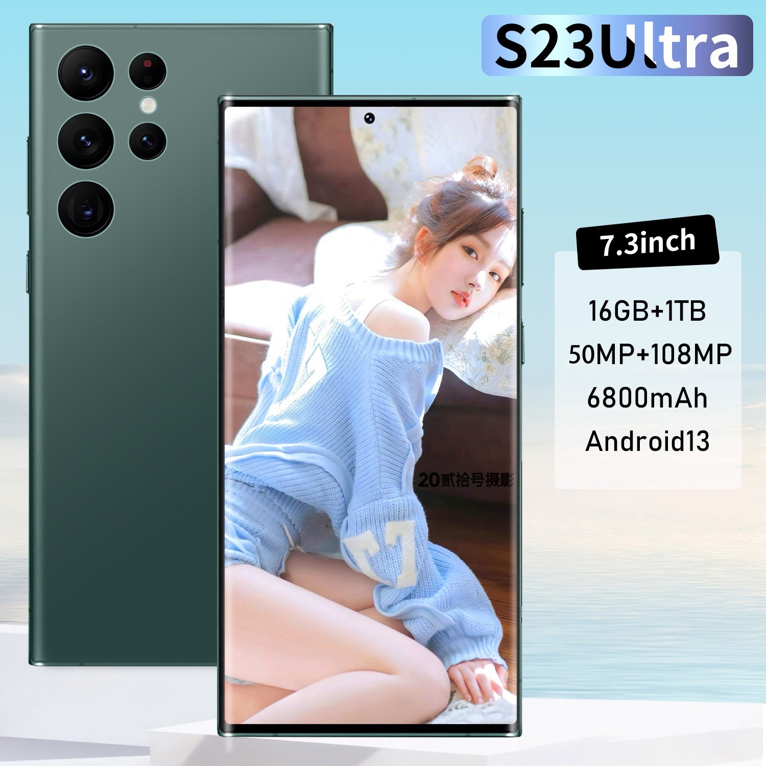 5G Smartphone S23 Ultra Global Version 7.3-inch display 16GB + 1TB New Big Screen Android Mobile Phones