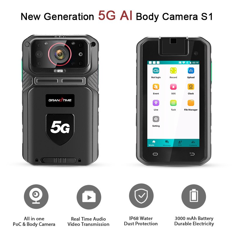 Newest 5G Smart Phone Body Worn Camera Audio Video Intercom HD Mini Security 400 Long Hours Body Camera With Touch Screen