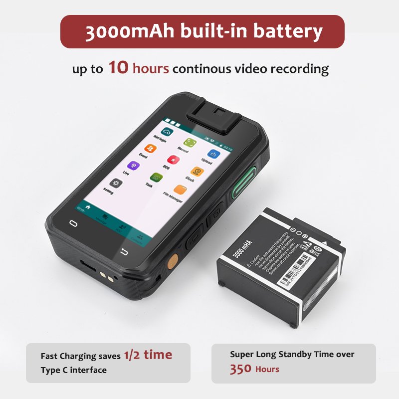 Newest 5G Smart Phone Body Worn Camera Audio Video Intercom HD Mini Security 400 Long Hours Body Camera With Touch Screen