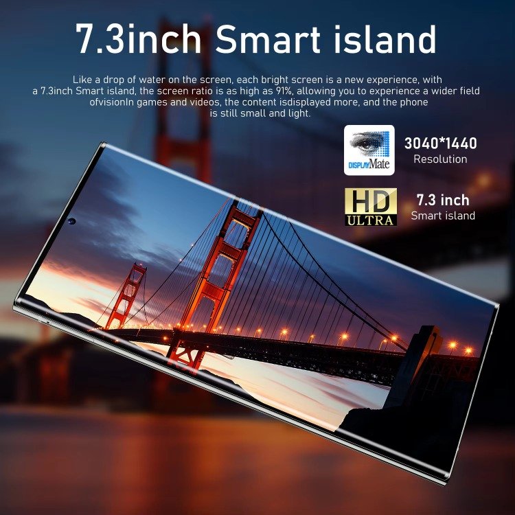 Hot selling 5G smartphone S24 Ultra telephone 7.3 inch android phones unlocked 16G+1TB cellphone mobile phones 4G 5G