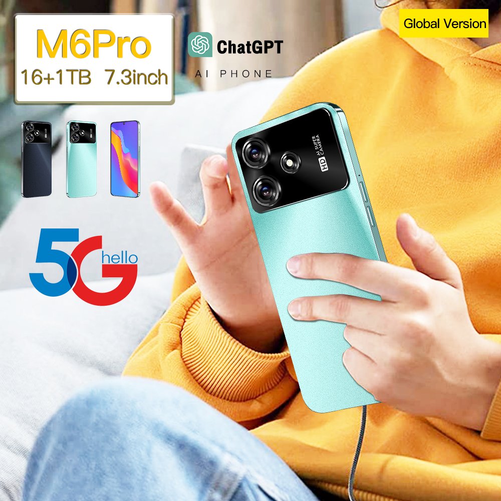 Original 5G Smartphone M6 Pro Brand New Gaming Mobile Phone Smartphone 16G 1T Cheap Phone