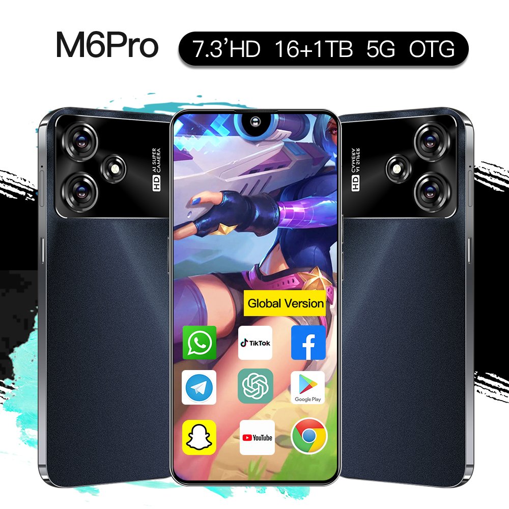 Original 5G Smartphone M6 Pro Brand New Gaming Mobile Phone Smartphone 16G 1T Cheap Phone