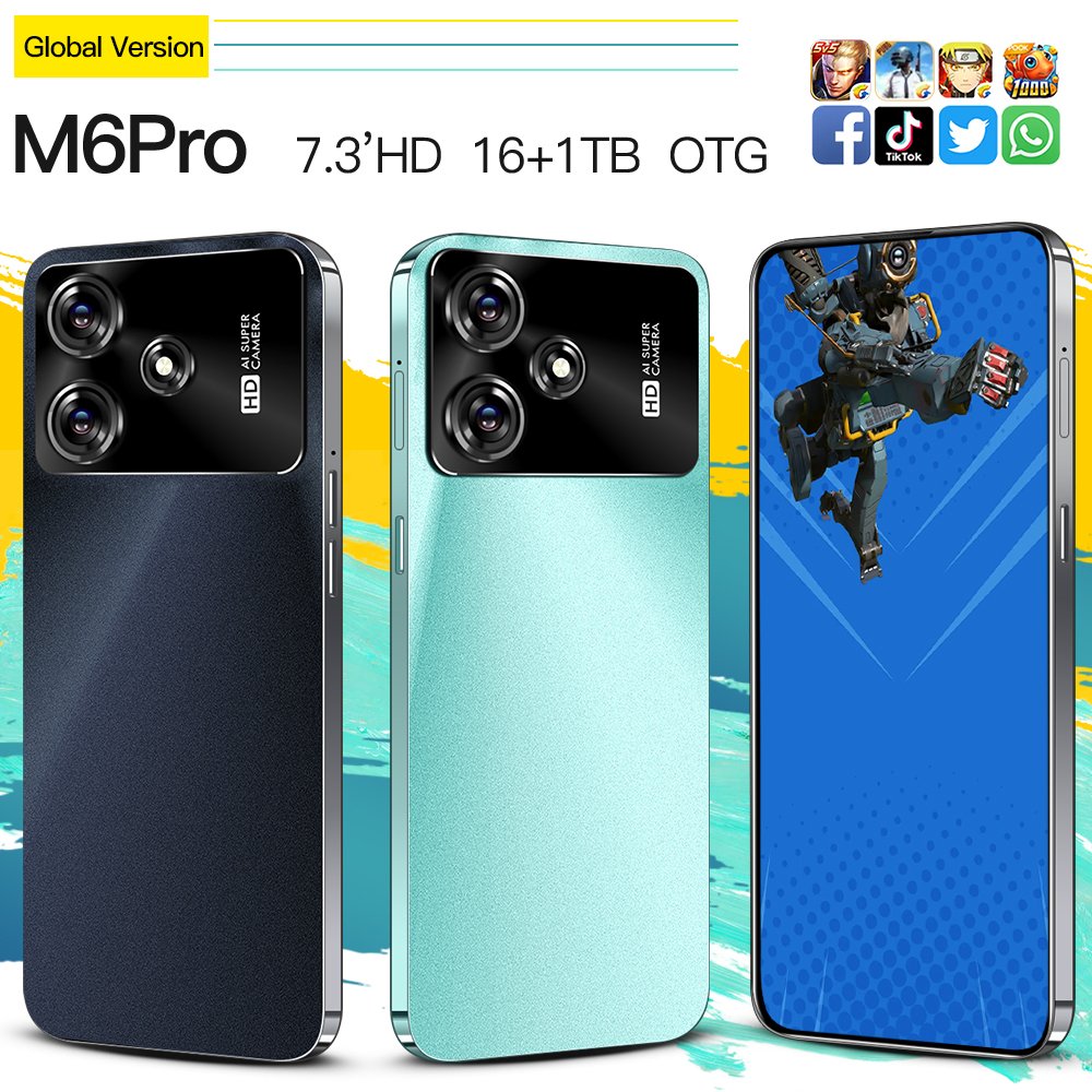 Original 5G Smartphone M6 Pro Brand New Gaming Mobile Phone Smartphone 16G 1T Cheap Phone