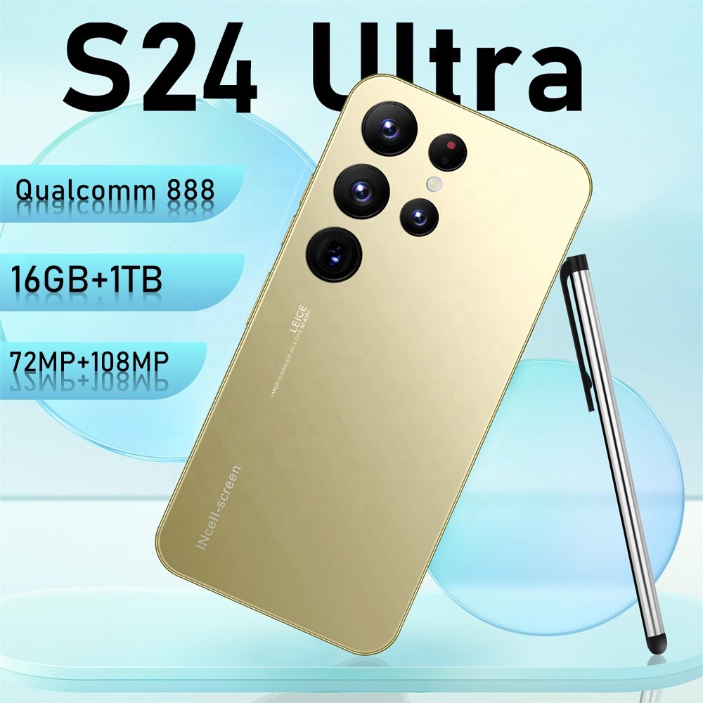 Hot Selling S24 Ultra 5G Smartphones 16GB+1TB 7.3inch Android 13 Original Mobile Phone 108MP Rear Camera HD games Shockproof