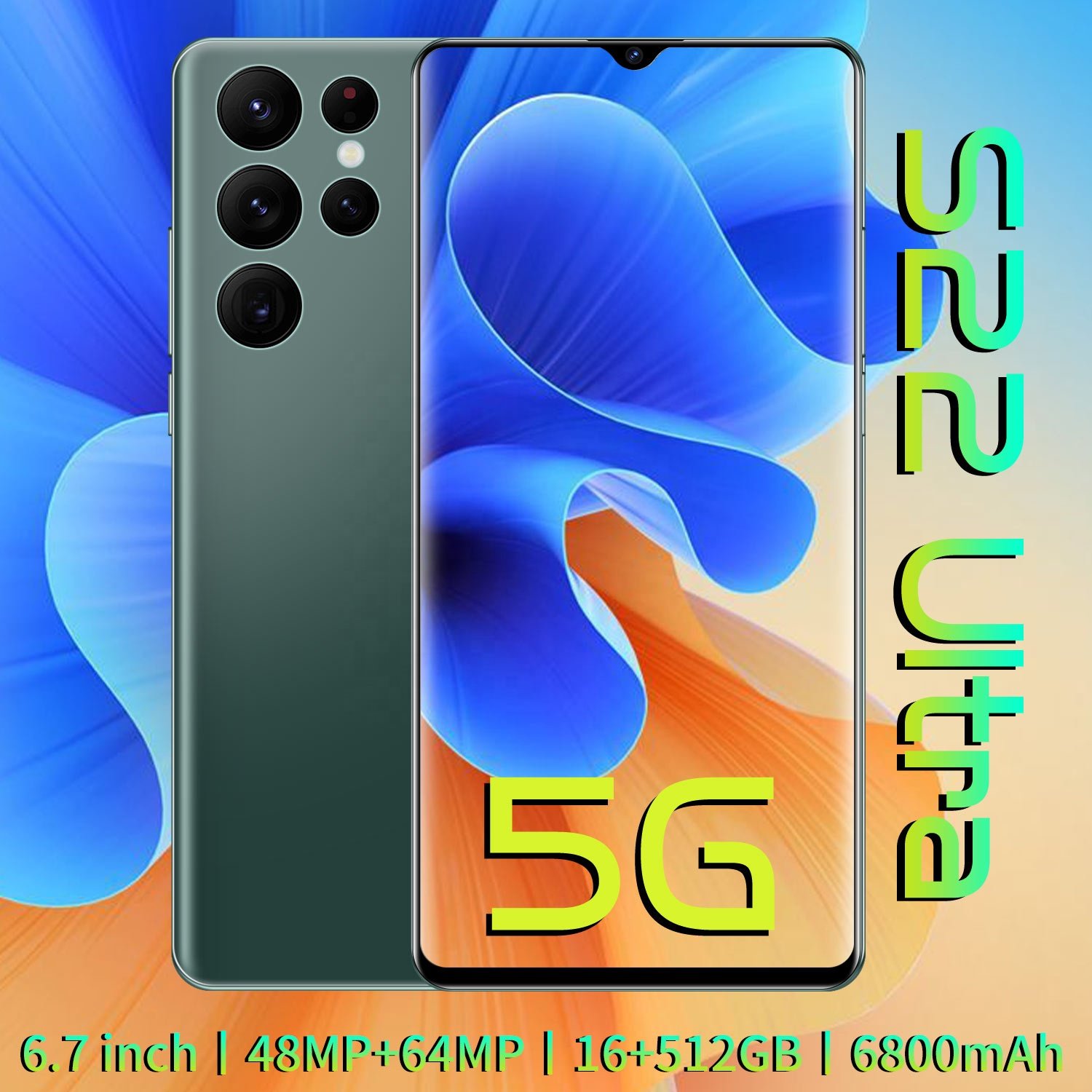 Brand new S22+ ultra 5G Android 12 unlocked cellphones 6.7 Inch mobile phones 16Gb + 1Tb 5G smartphone