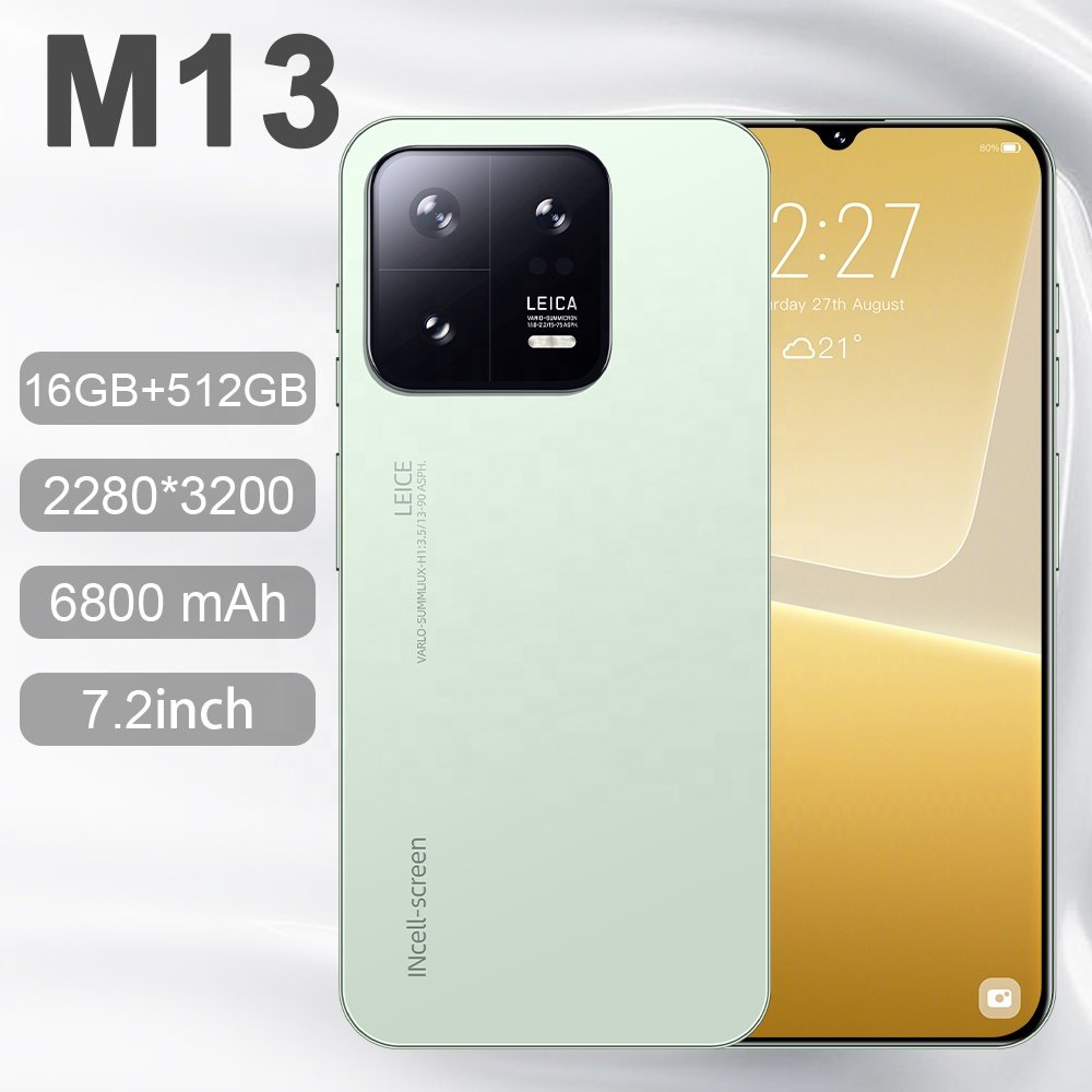 Original M13 PRO 5G Smartphone 7.2inch Snapdragon 8 Gen2 10 core 16GB+512GB 48MP+72MP Brand New mobile phones 5g smartphone