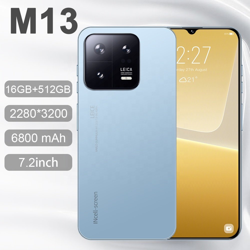 Original M13 PRO 5G Smartphone 7.2inch Snapdragon 8 Gen2 10 core 16GB+512GB 48MP+72MP Brand New mobile phones 5g smartphone