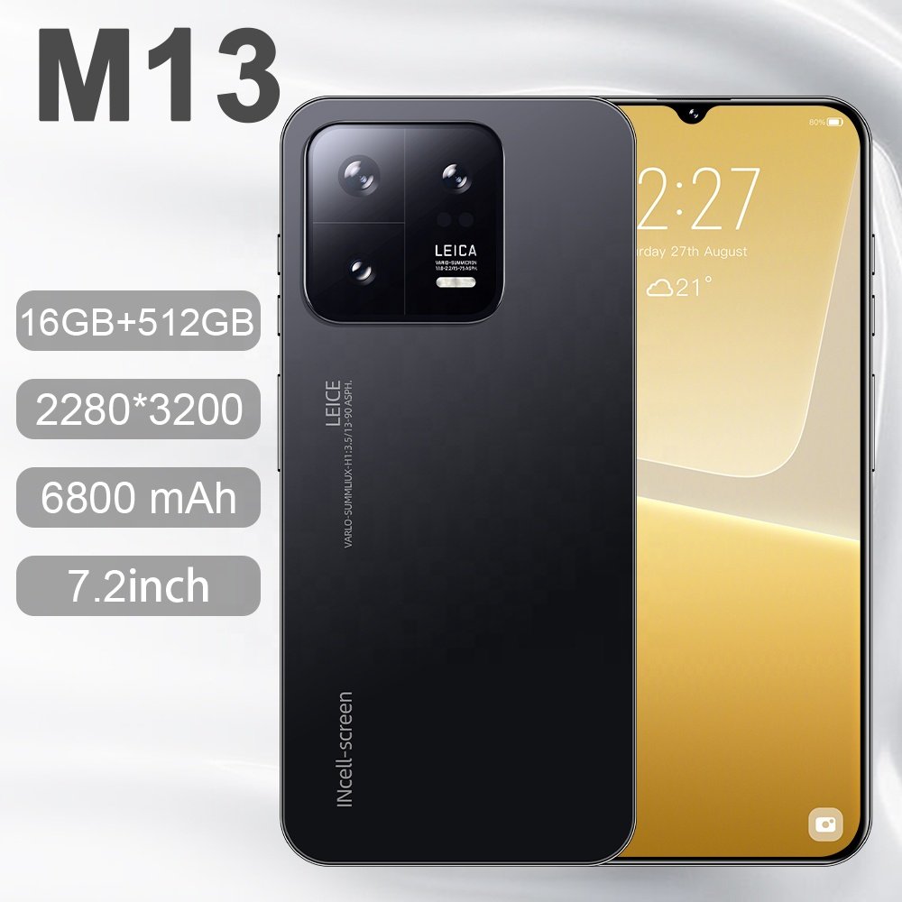 Original M13 PRO 5G Smartphone 7.2inch Snapdragon 8 Gen2 10 core 16GB+512GB 48MP+72MP Brand New mobile phones 5g smartphone