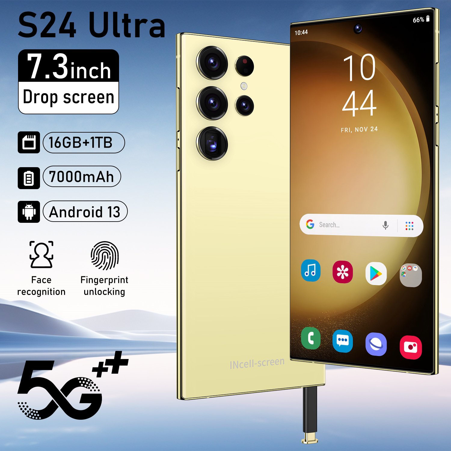 S24 Ultra 5G Smartphone 16GB 512GB Android 12 6800mAh Battery