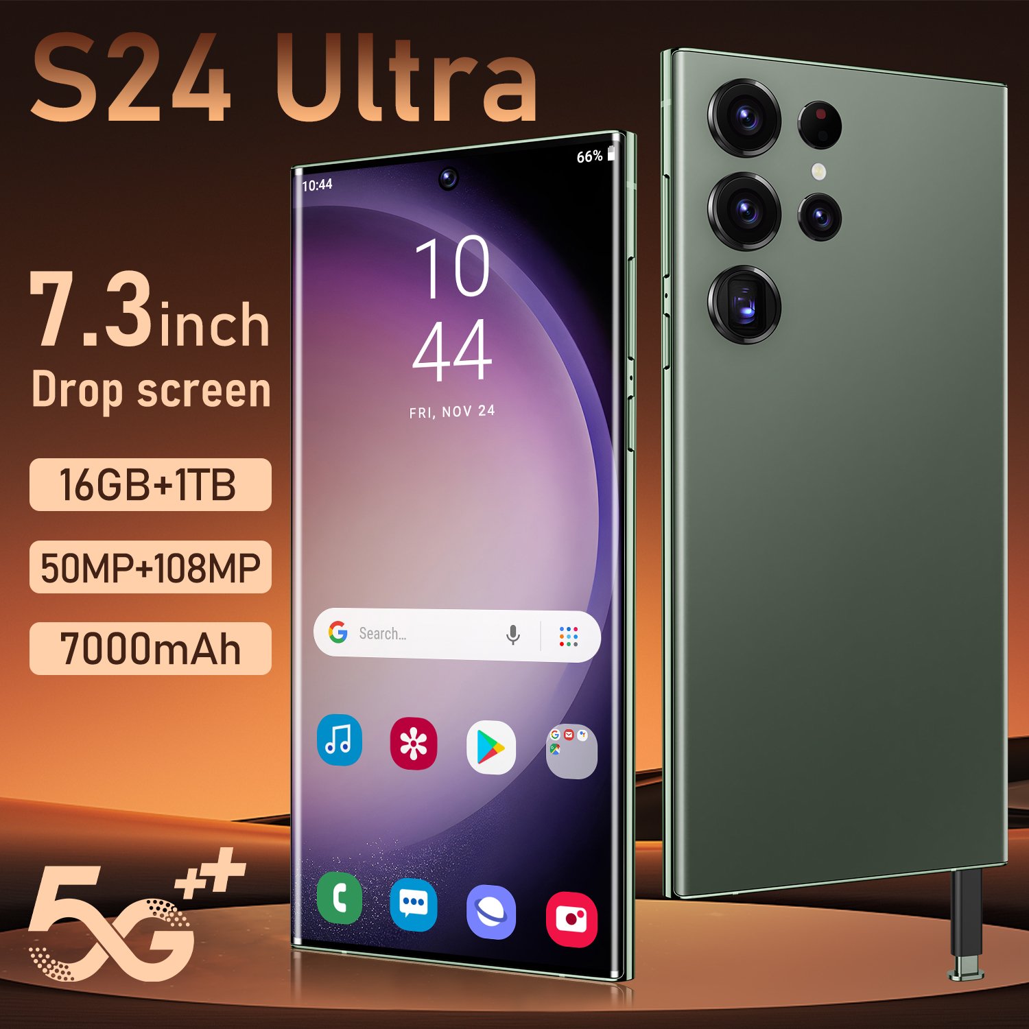 Global Version Original S24+ Ultra 16GB+1TB Android Smartphone 7.3 Inch Stylus Support 4g 5g Network Super Endurance Phone