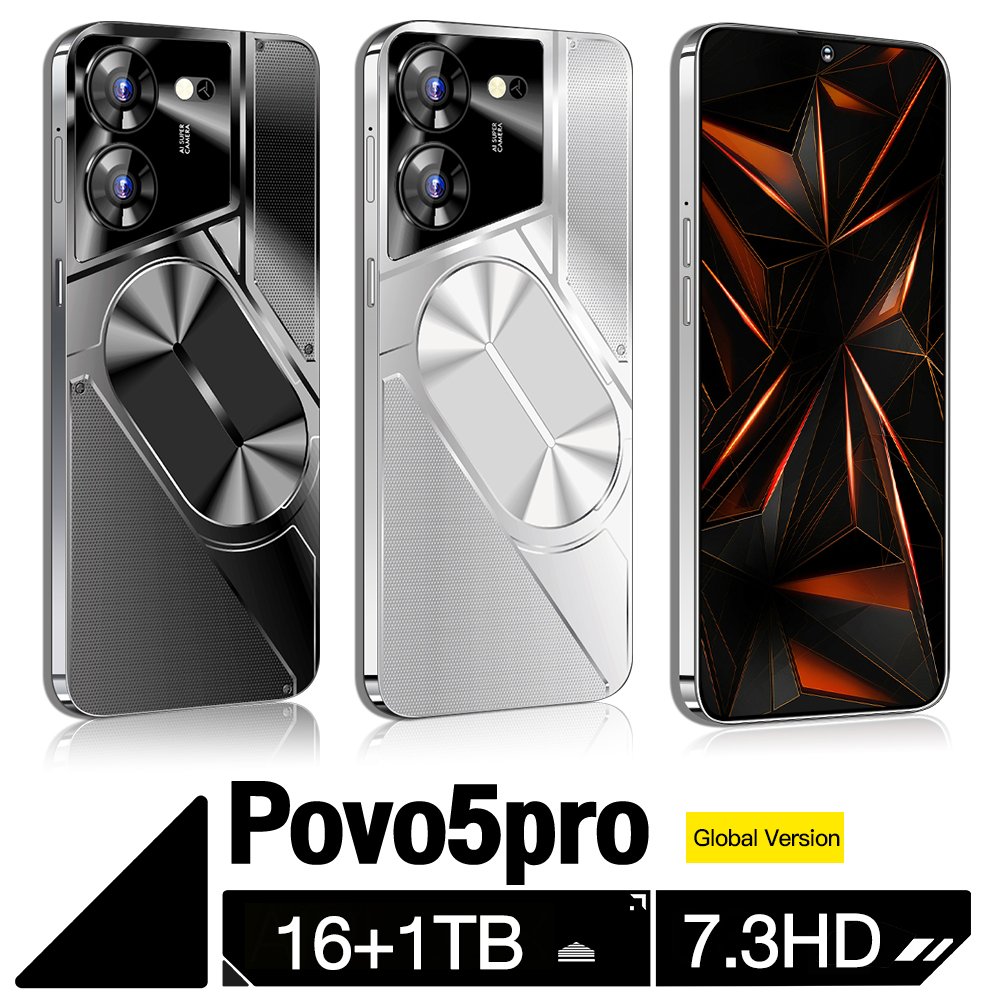 new phone Povo5pro 5G Smartphones 16GB+1TB 7 inches Dual Sim 5G Dual SIM Cellphone Mobile Phone Povo5pro smartphone