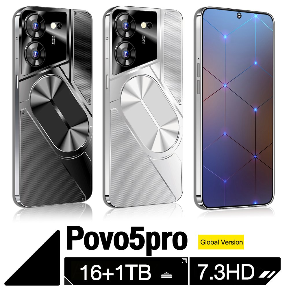 new phone Povo5pro 5G Smartphones 16GB+1TB 7 inches Dual Sim 5G Dual SIM Cellphone Mobile Phone Povo5pro smartphone