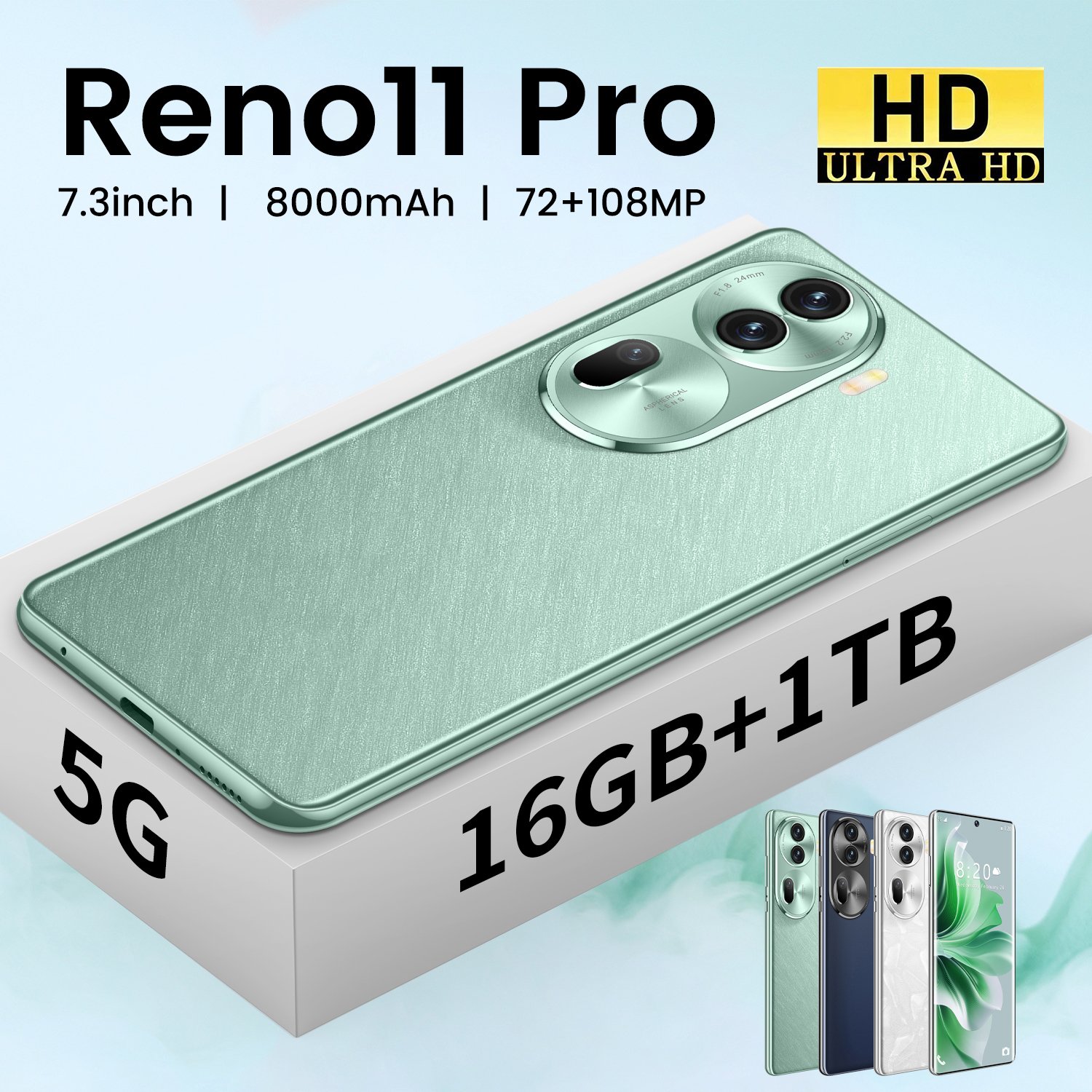 hot sale 7.3 inch 4g 5g oppo reno10 pro mobile phonebeautiful camera multi-language unlocked 3G&4G 5g smartphone