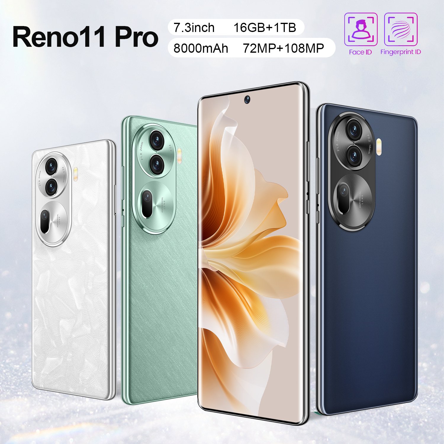 hot sale 7.3 inch 4g 5g oppo reno10 pro mobile phonebeautiful camera multi-language unlocked 3G&4G 5g smartphone