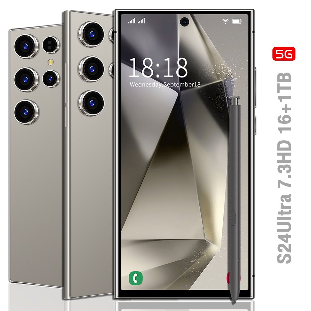 Mobile Phone 16GB+1TB 5G 7.3inch Smartphones 72+108MP HD Camera Android 14 Cellphone New Arrival S24 Ultra 5G Smart Phone Lcd