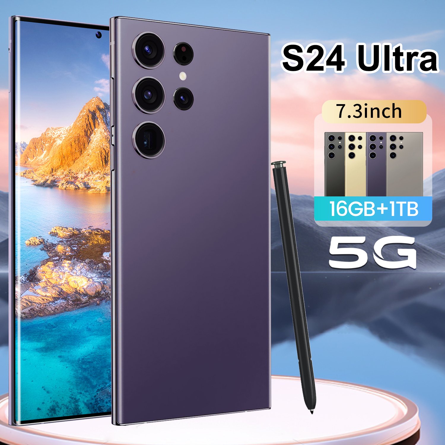 Original Samsung S24 Ultra 7.2inch Big Screen Smartphone 64GB Unlocked Phone 4G 5G Network with Dual Sim Android 13 Mobile phone