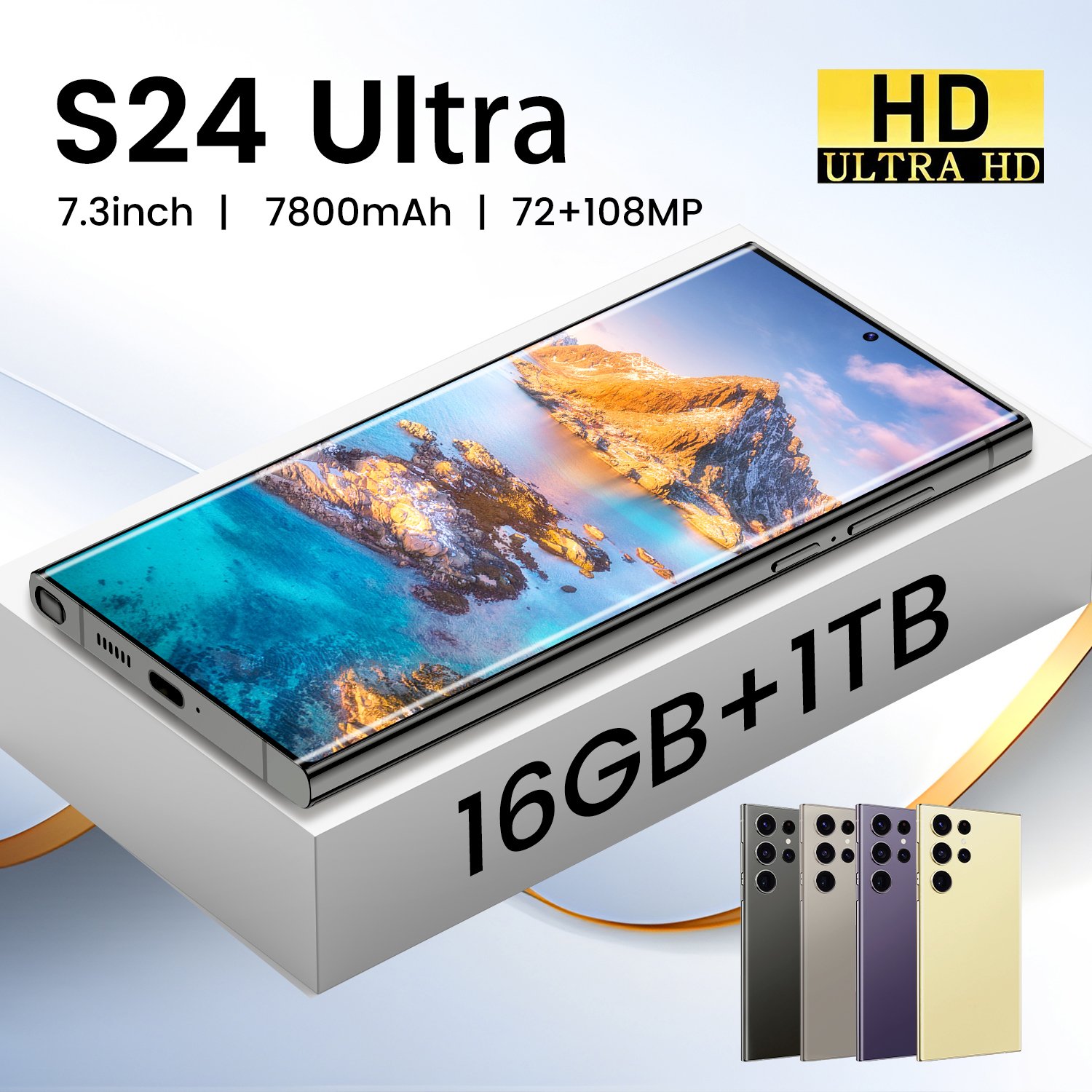 Original Samsung S24 Ultra 7.2inch Big Screen Smartphone 64GB Unlocked Phone 4G 5G Network with Dual Sim Android 13 Mobile phone