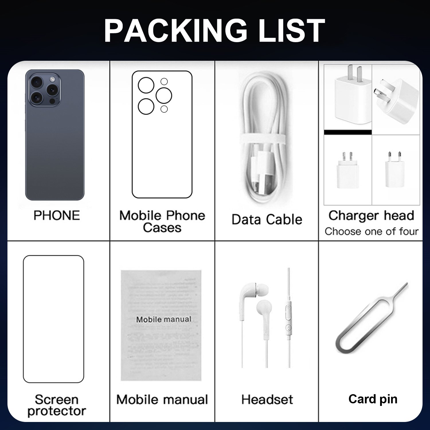 Original i For Phone 16 Pro Max Cell Phone Smartphone Telefone i16 Android Feature 5G Smartphone Gaming Mobile Phone