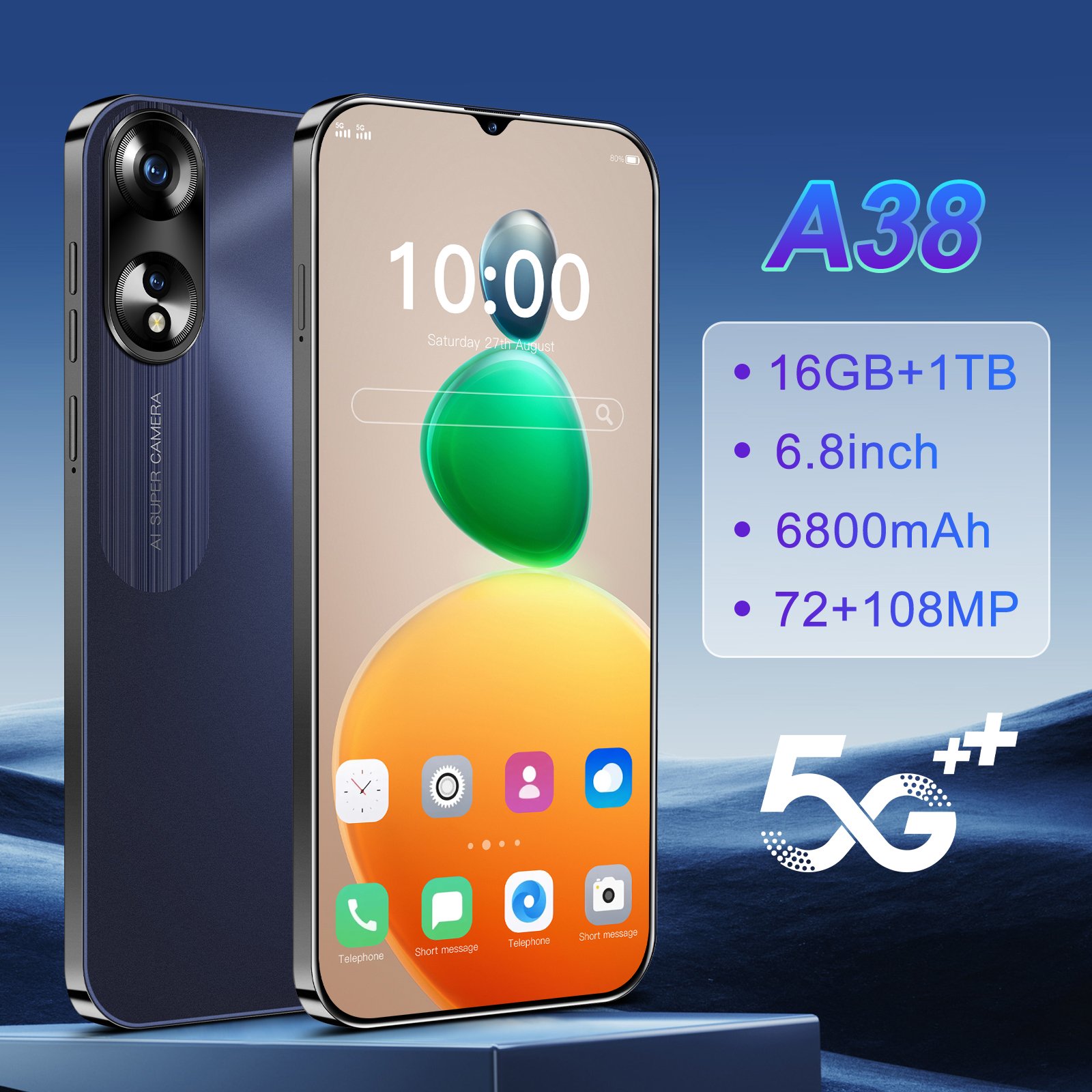 Global version Smartphone 4G 5G Android 10 Dual SIM Card 8GB+256GB Mobile Phones