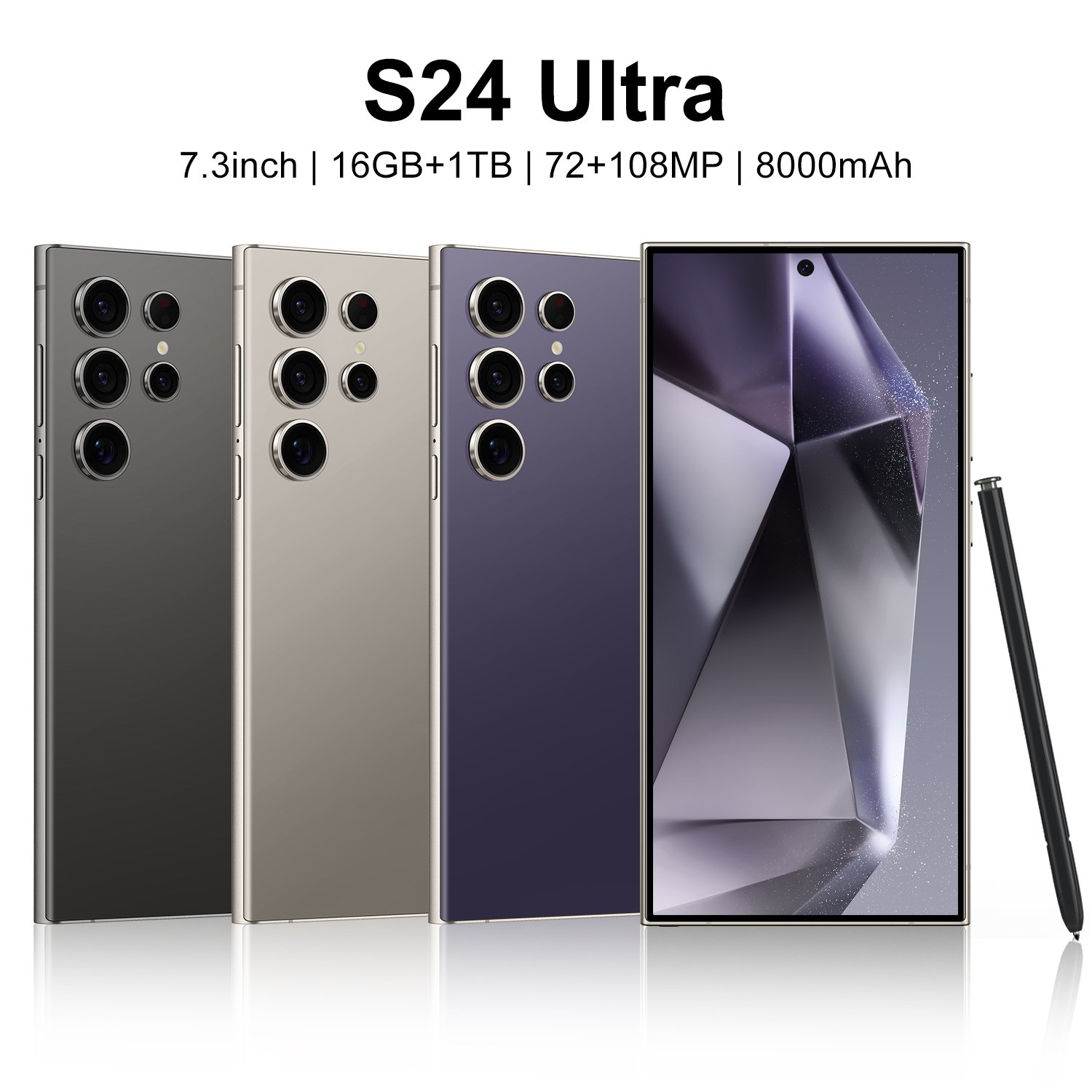 Original Brand New S24 Ultra Phone 6.8 inch 12GB+512GB 4G 5G Smartphones With Stylus 4 Cameras Face ID Unlocked Cellphones