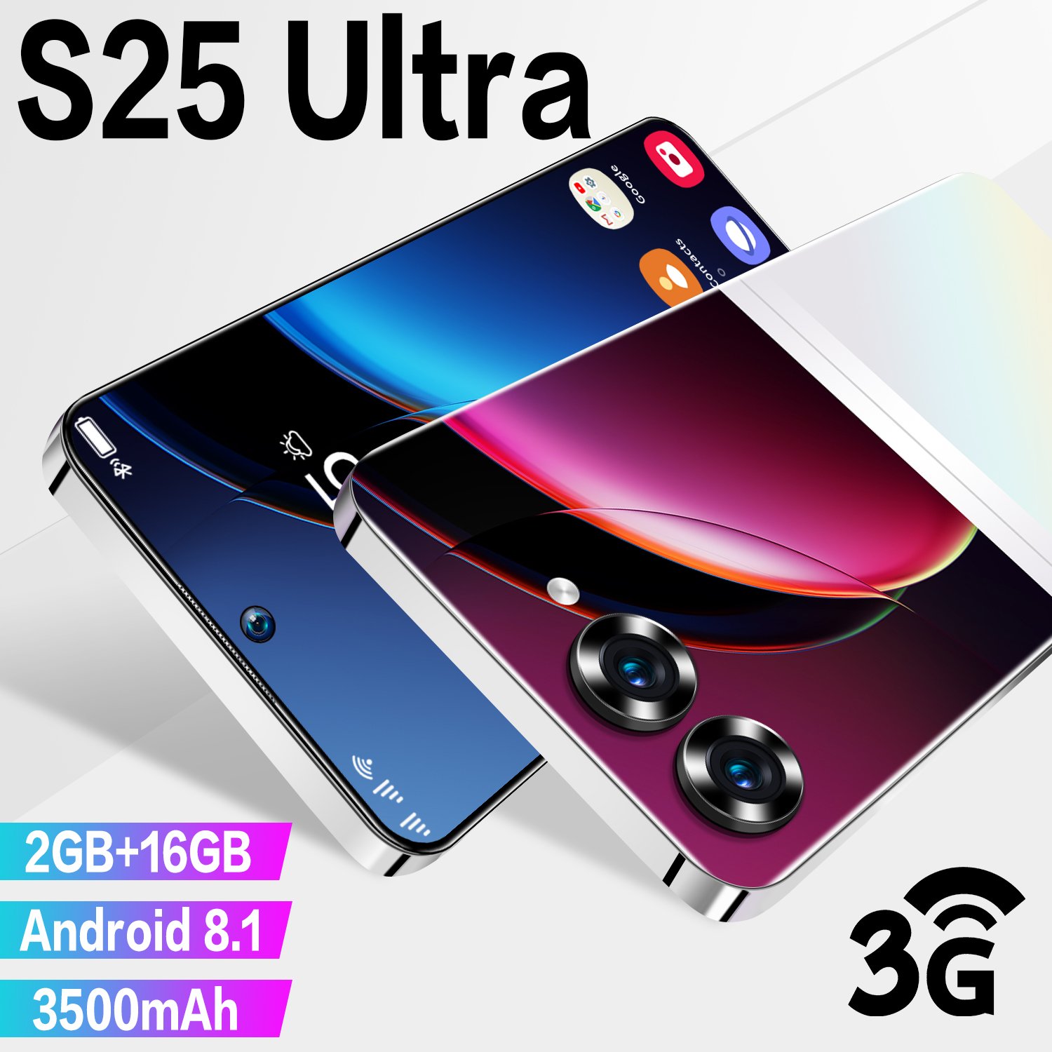 S25 Ultra 6.8Inch Android 8.1 Smart Phone 4G Call Dual SIM Smartphones 2GB+16GB For S25 Ultra Mobile Phone
