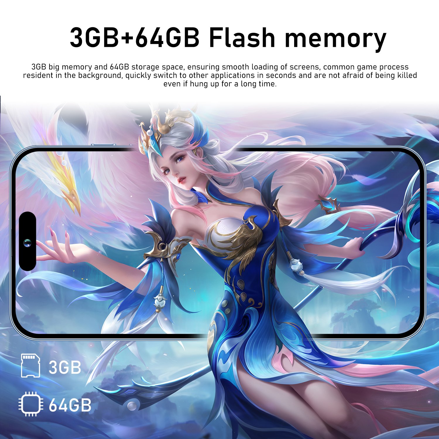 2024 New Arrival Original i15 15 Pro Max 5G Smartphone with 6.7 Display and 3GB+64GB Storage