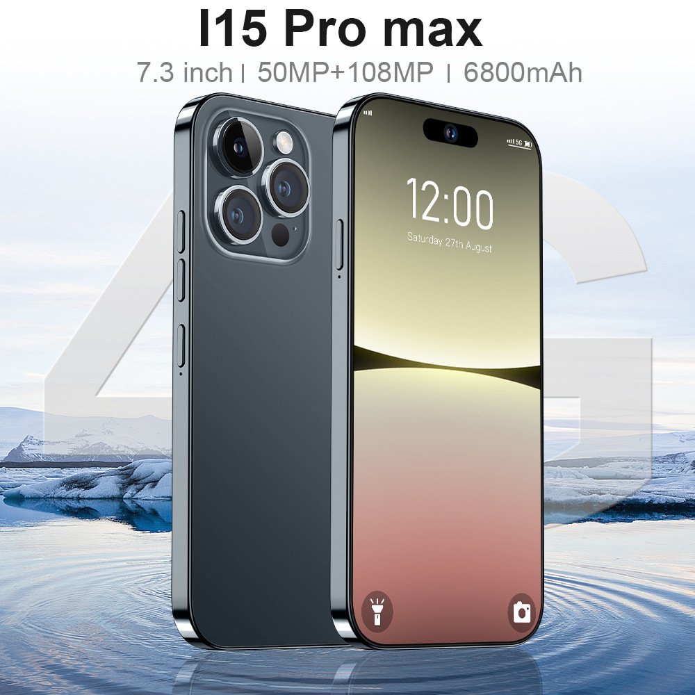 Have Logo Clone 15 pro max 6.8 inch screen 4G 5G smartphone 16GB+1TB unlocked i cell phone 15 pro max Cheap Version Dual Sim