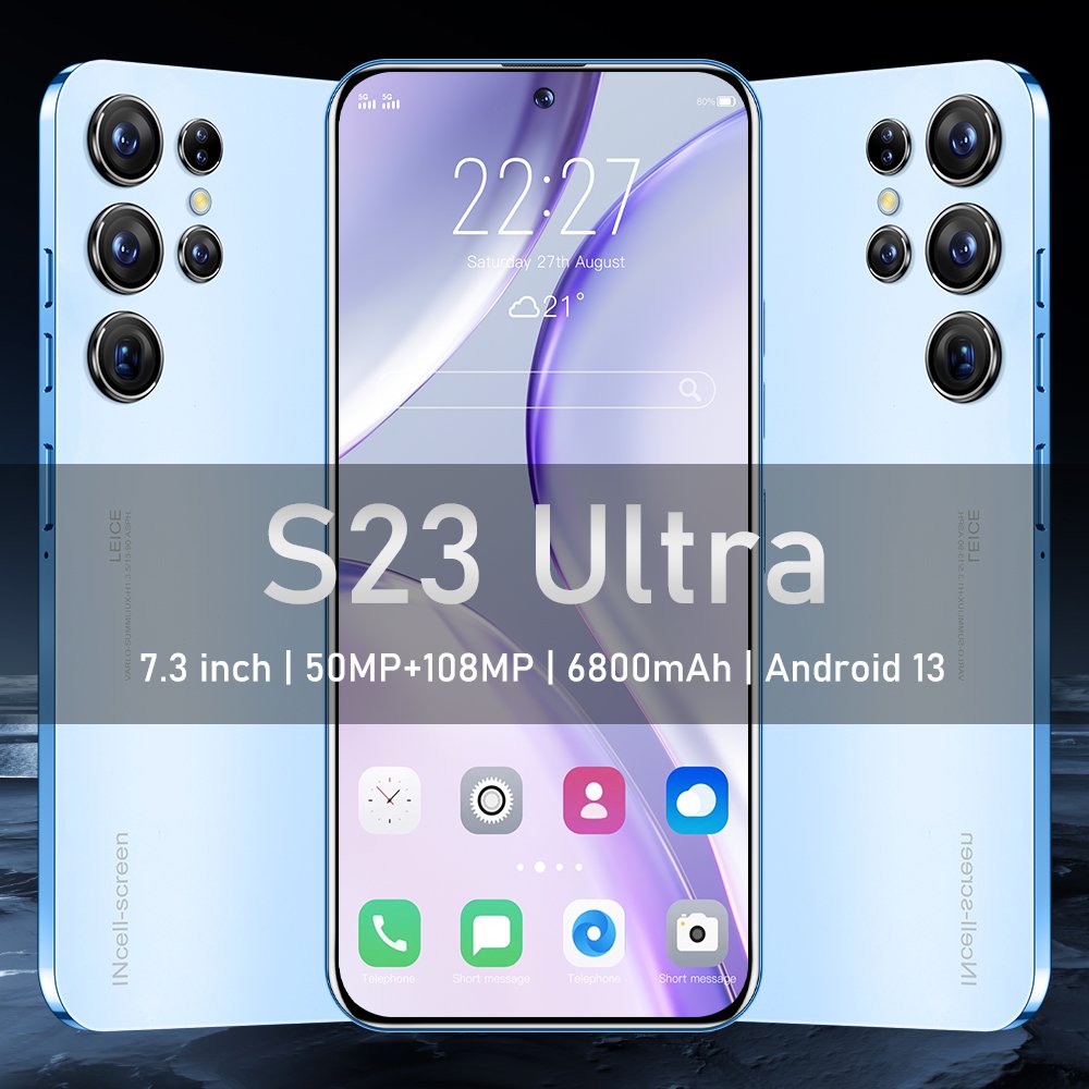 2023 Original s23 Ultra 8GB+256GB Smart Android Phone 6800mah 5G Dual SIM Dual Standby Unlocked Smartphone