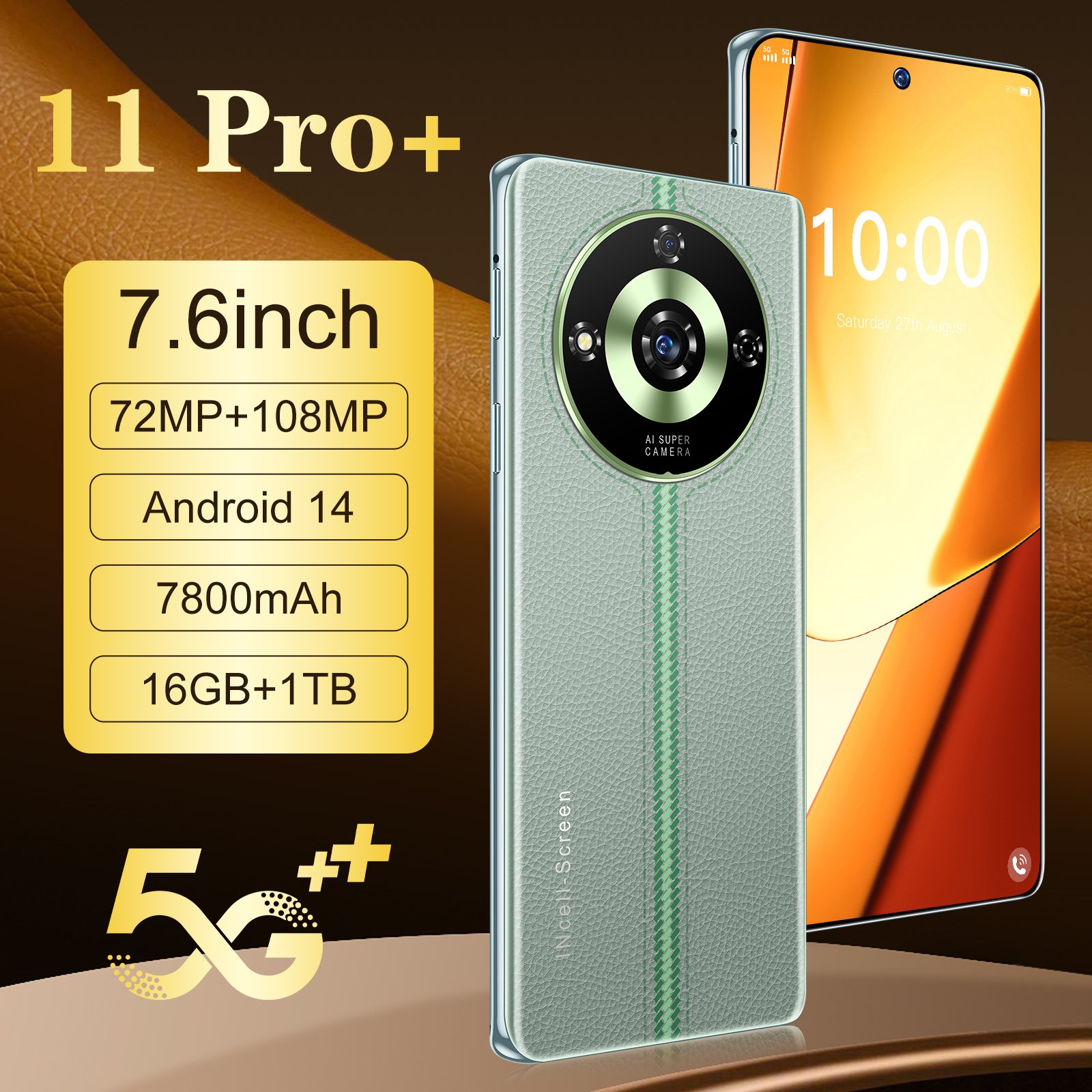 2024 new original 11 Pro+45w fast charge 108MP rear camera mobile phone dual card SIM card 1440 * 3200 pixels new smartphone 5g