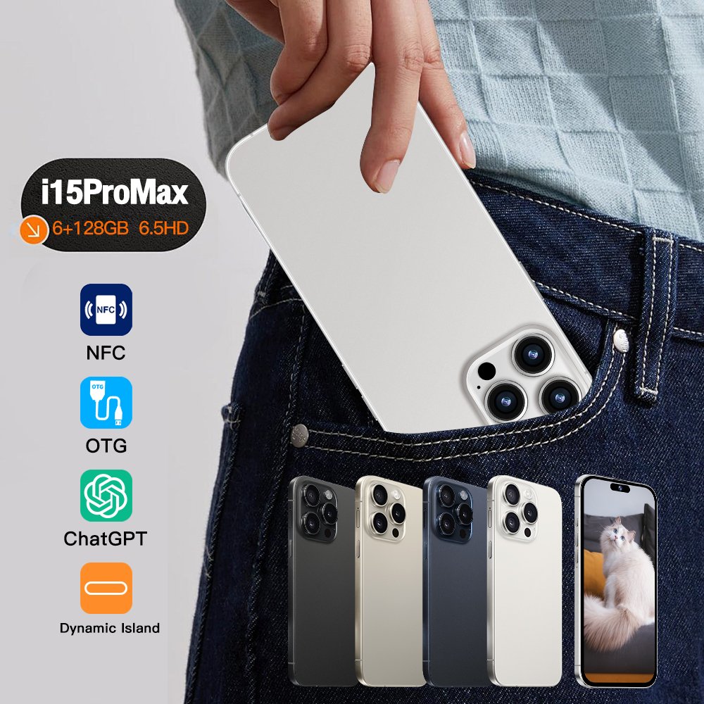 Original 5G Mobile Phone smartphone i For Phone 15 Pro Max Cell Phone Smartphone Gaming i16 i17 Android Feature Medome Telefone