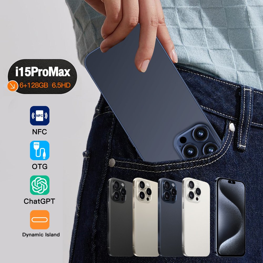 Original 5G Mobile Phone smartphone i For Phone 15 Pro Max Cell Phone Smartphone Gaming i16 i17 Android Feature Medome Telefone