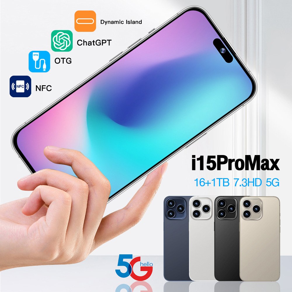 Slimoro Cell Phone Smartphone 5G Mobile Phone Original i For Phone 15 Promaxe Smartphone Telefon Gaming i15 16 14 Android Mobil