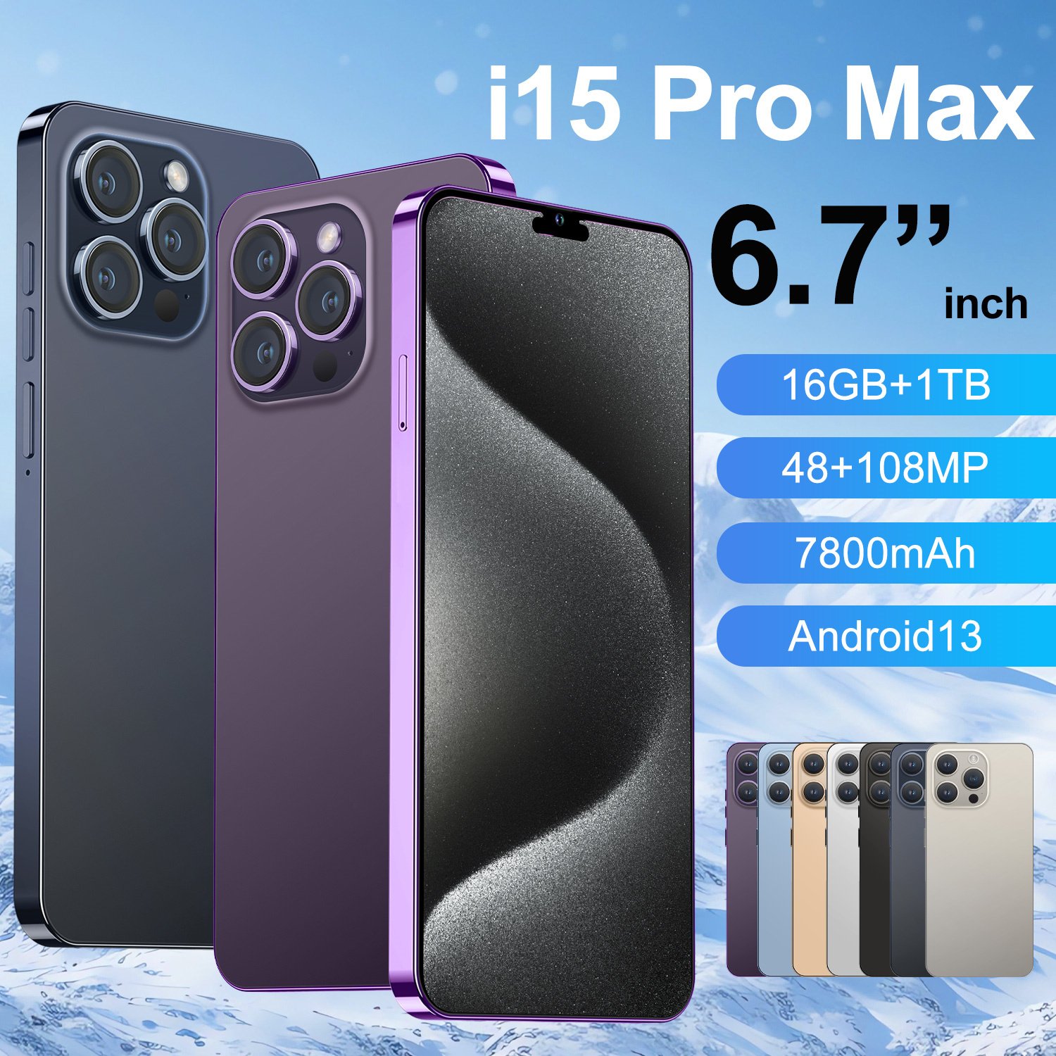 Newest Phone 15 pro max nuevo original 12+512GB 5g 6.7inch Screen Dual Sim Card I new phone 15 Pro Max 5g De Smartphones 64MP