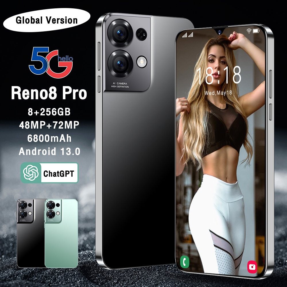 Reno8pro 6.8inch 5g Smartphone Reno 8 Pro Android Mobile Phone OLED Note 12 Pro Max 5g Smartphone Octa Core 48MP