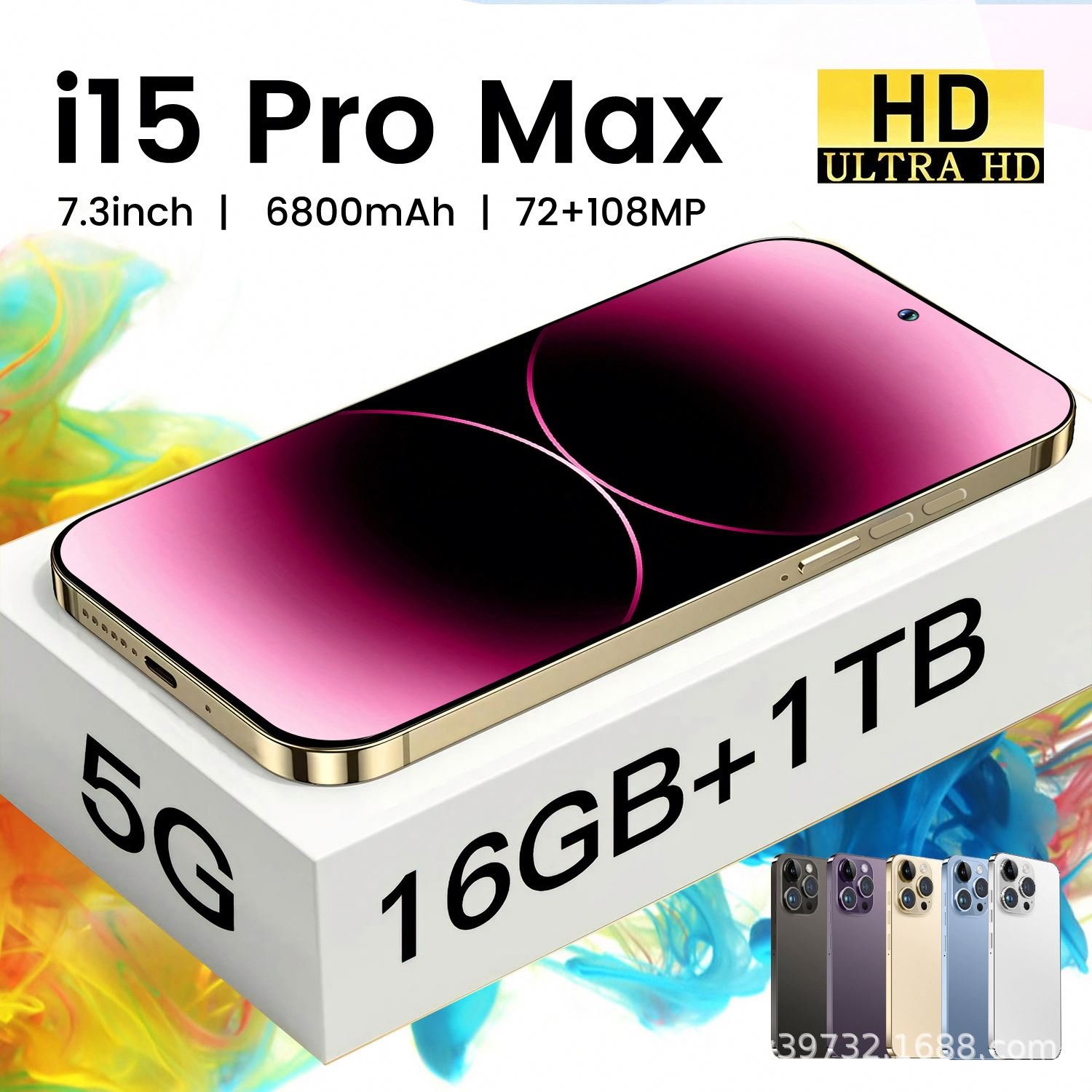 Original 5G Smartphone Povo5 Pro Brand New Gaming Mobile Phone Smart Phone i15 16G 1T Cheap Telephone Telefon Inteligente