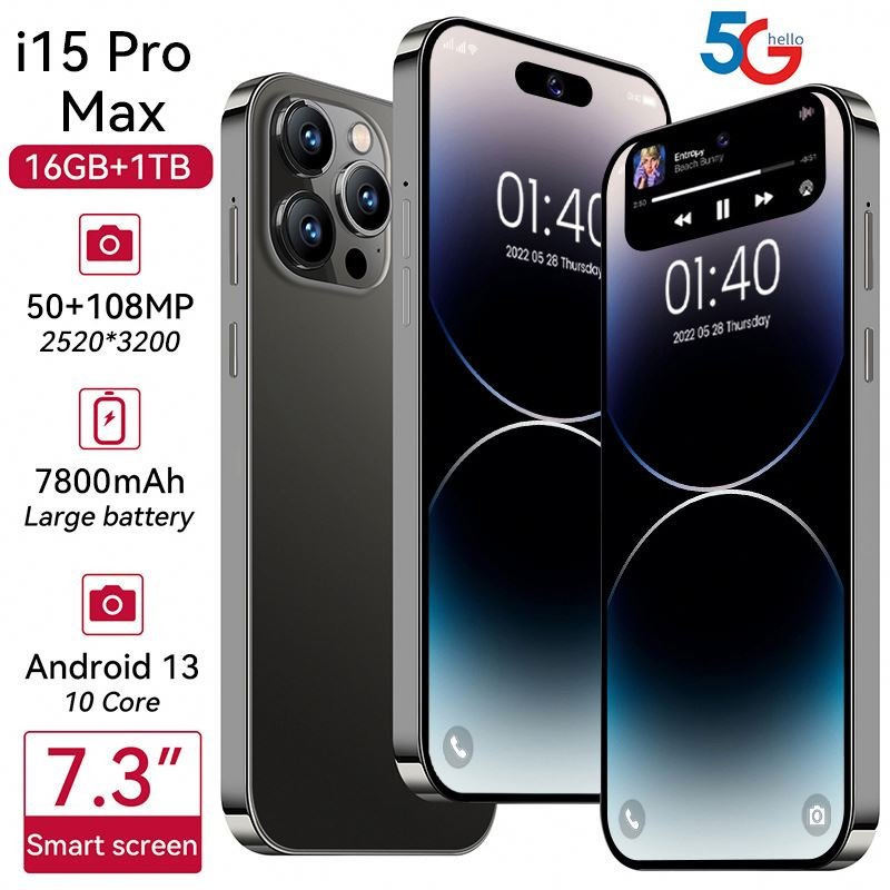 Original 5G Smartphone Povo5 Pro Brand New Gaming Mobile Phone Smart Phone i15 16G 1T Cheap Telephone Telefon Inteligente