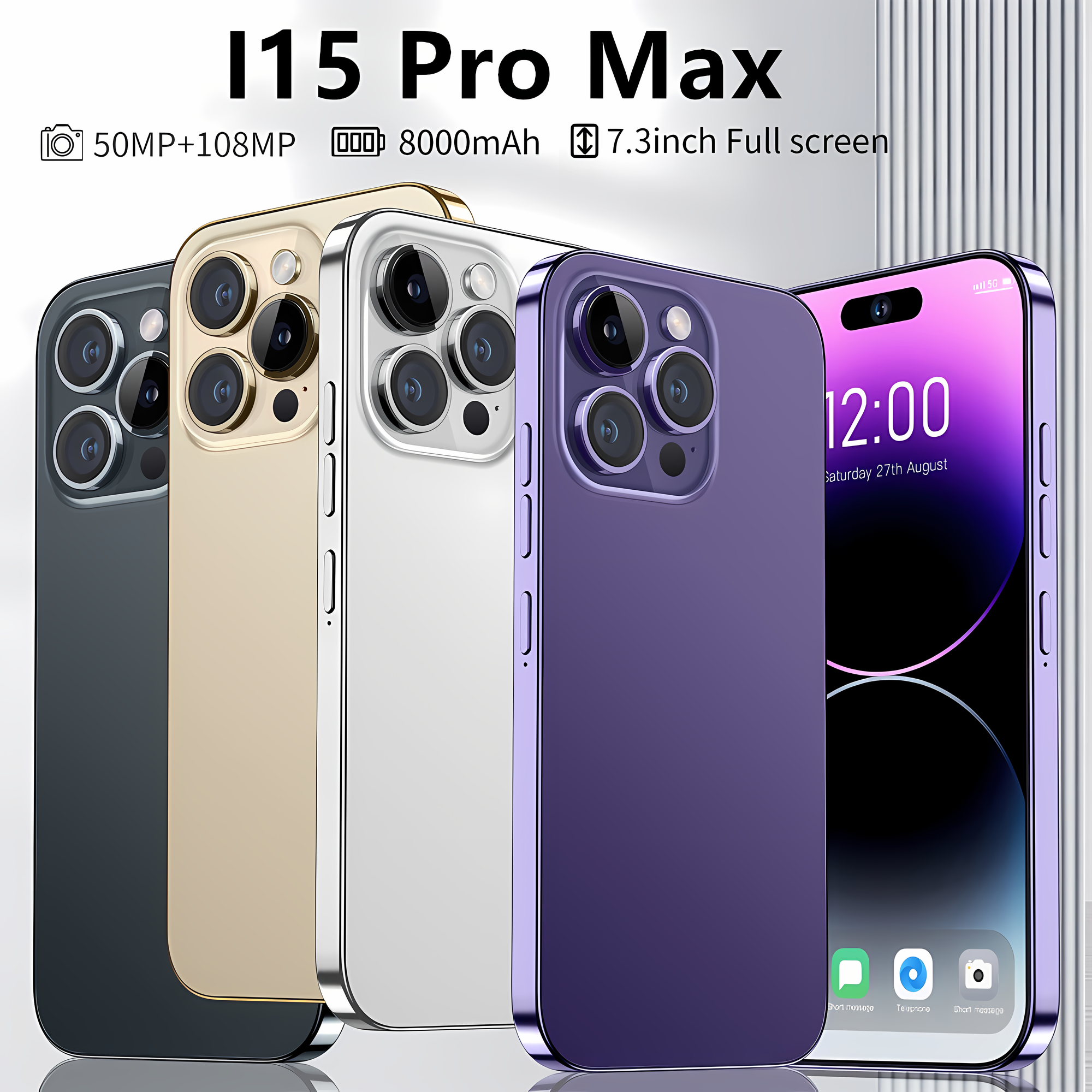 2024 Best Sell 14 pro max Phone 7.3 Inch 16GB+512GB 5G Smartphone Wholesale Cellphone Android 12 Mobile Phones
