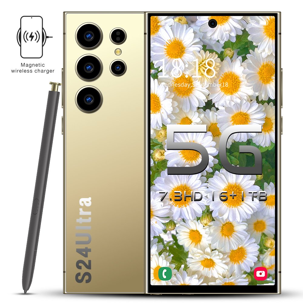 Leading Edge Wholesale S24 Android 5G Smartphone - 16GB RAM 1TB Storage Dual SIM Face Recognition Fingerprint Unlock