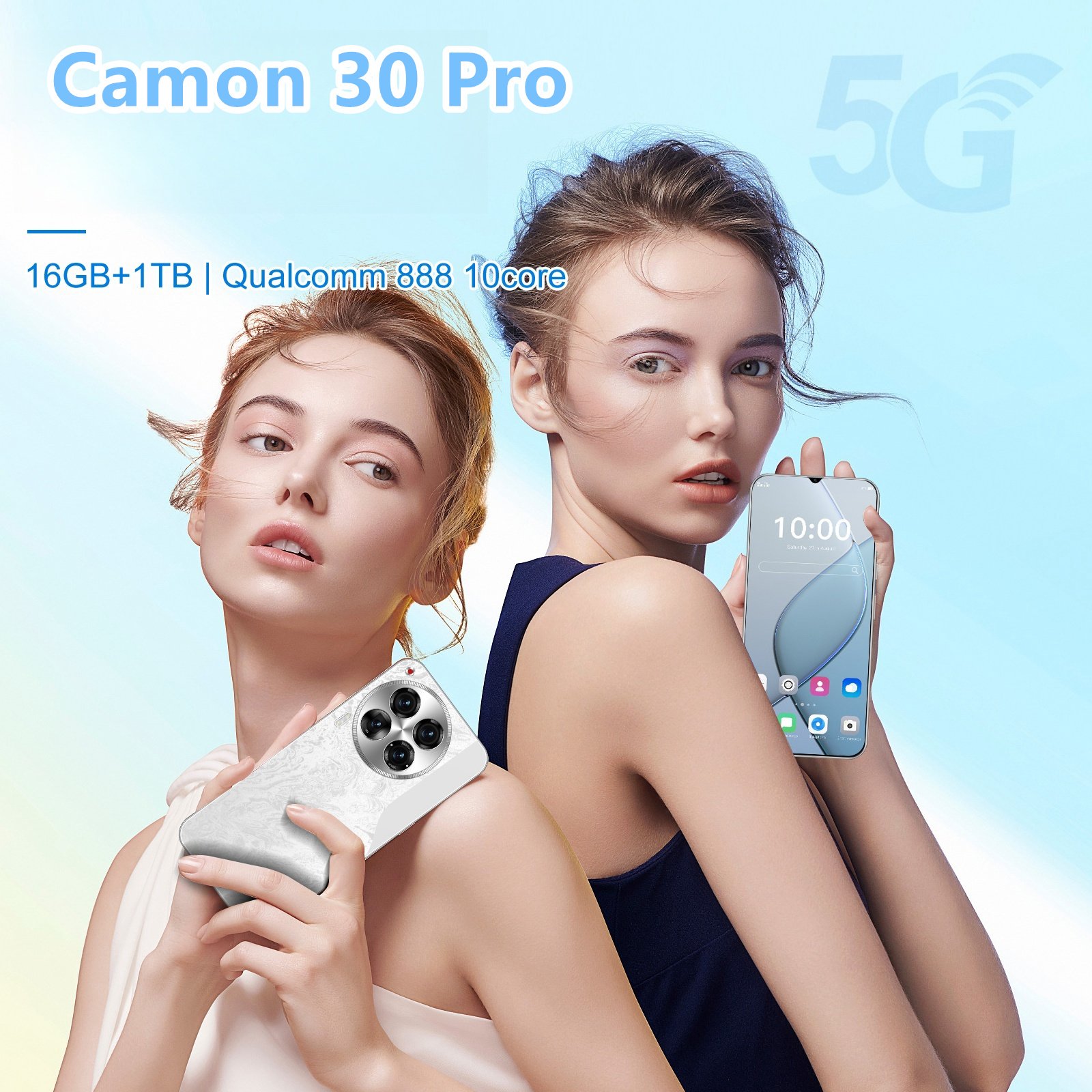 Cheap 5G SmartPhone Camon 30 Pro Telefone 12GB+512GB 7.3inch Large Screen 72MP+108MP Gaming Phone Android Cell Phone