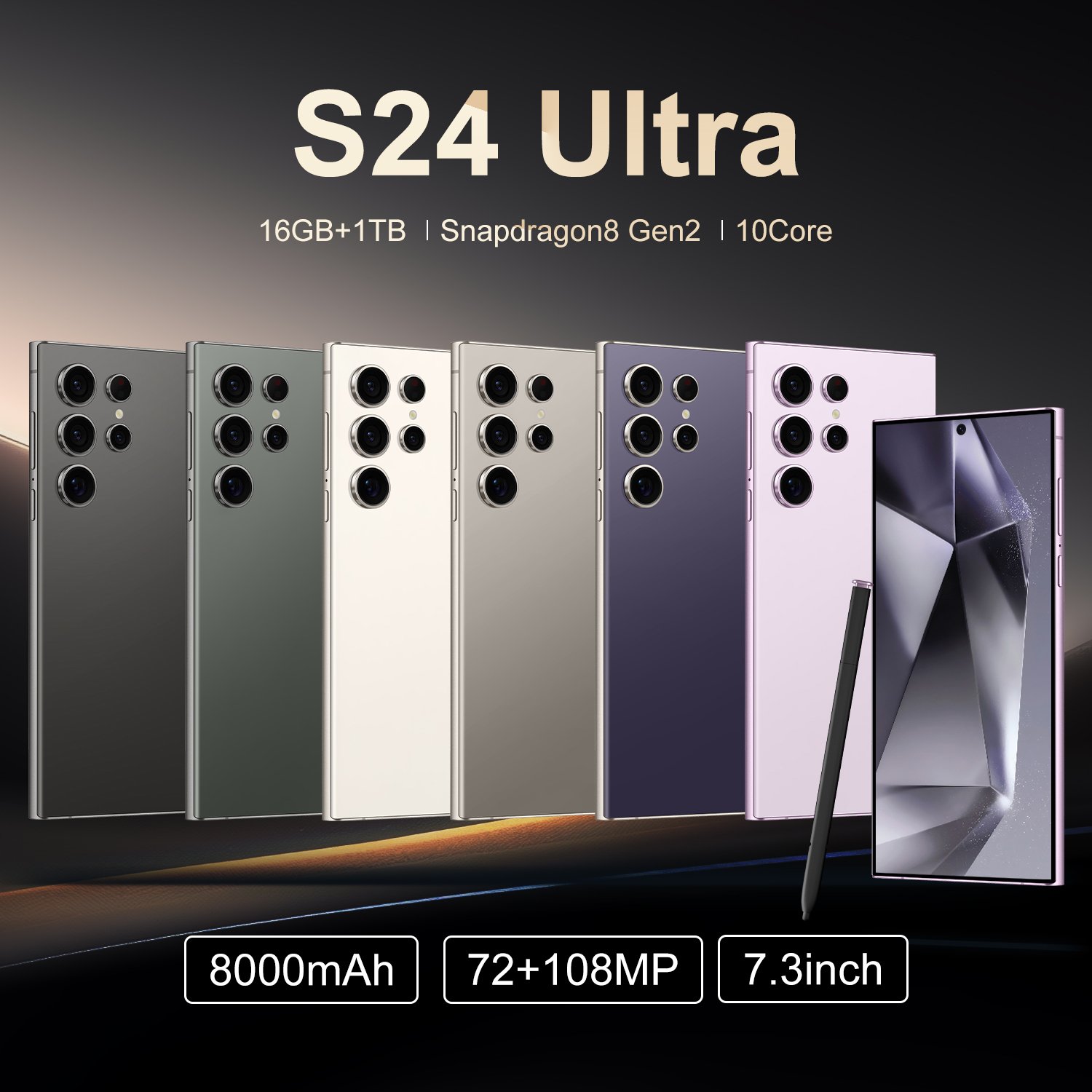 Hot selling New S24 Ultra 5g Smartphone 7.3inch large screen Android S24 Ultra Smartphone Android 14 Cell Phone